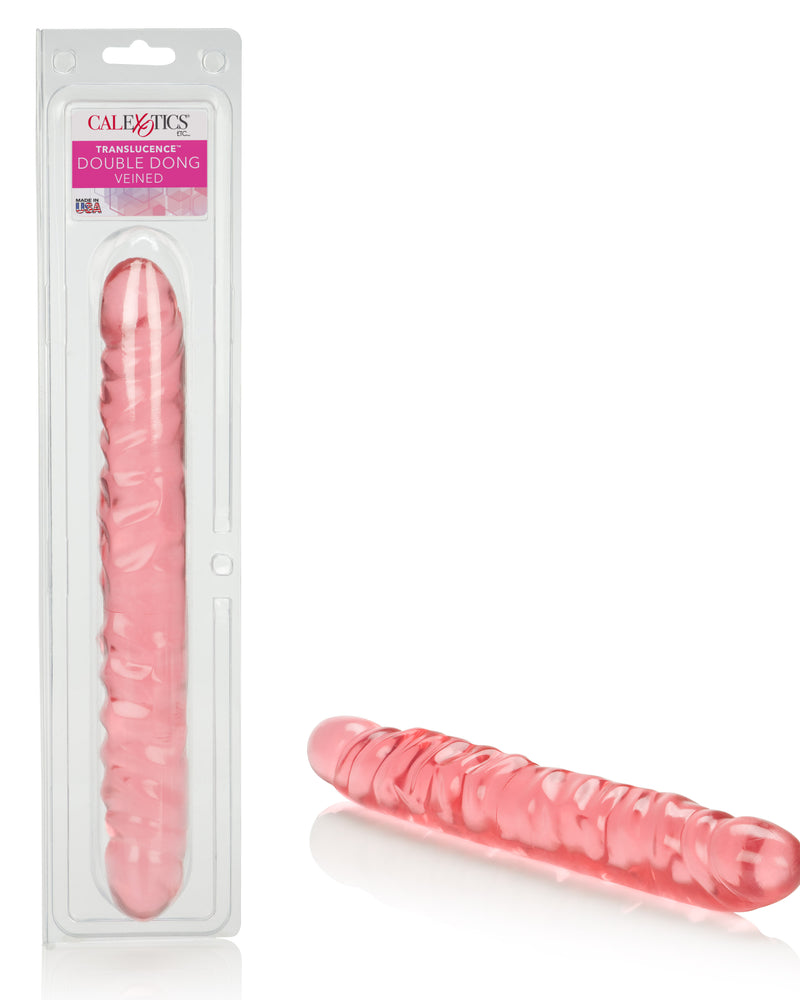 "Translucence 12 Inches Veined Double Dong - Pink SE0281402"