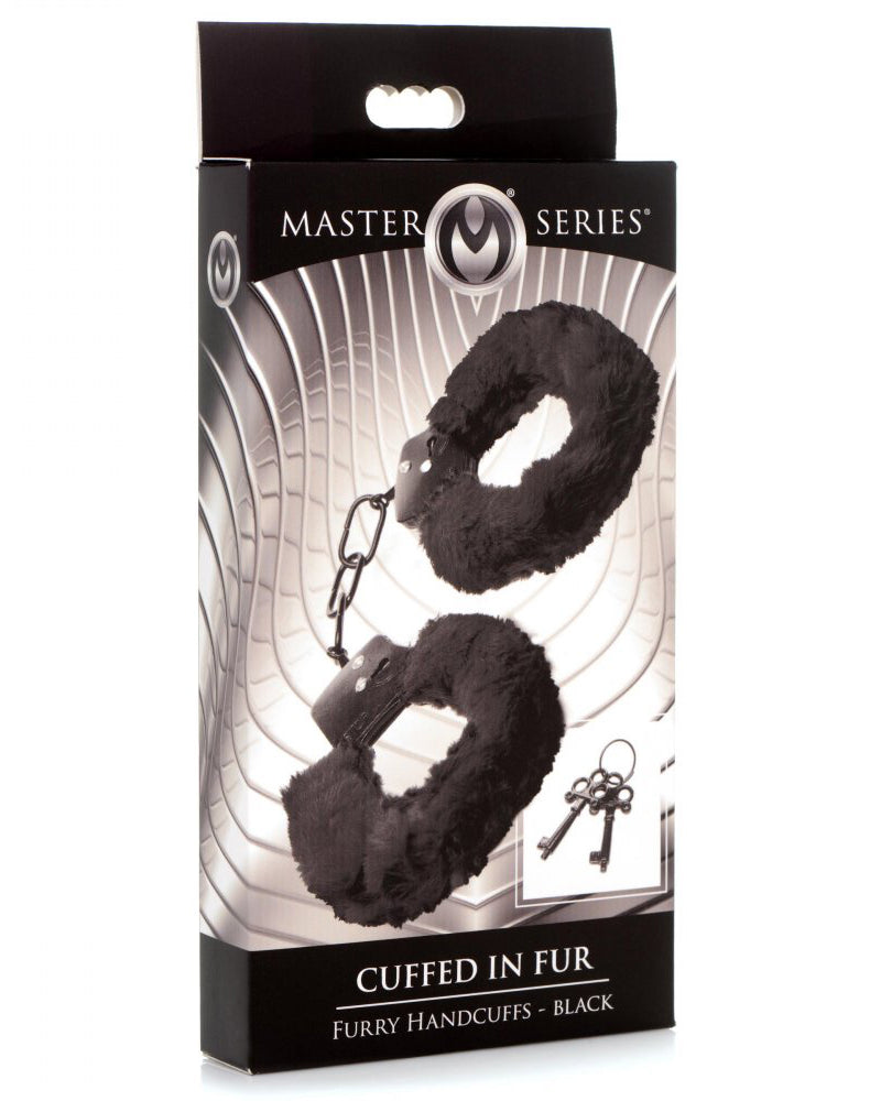 Cuffed in Fur Furry Handcuffs - Black