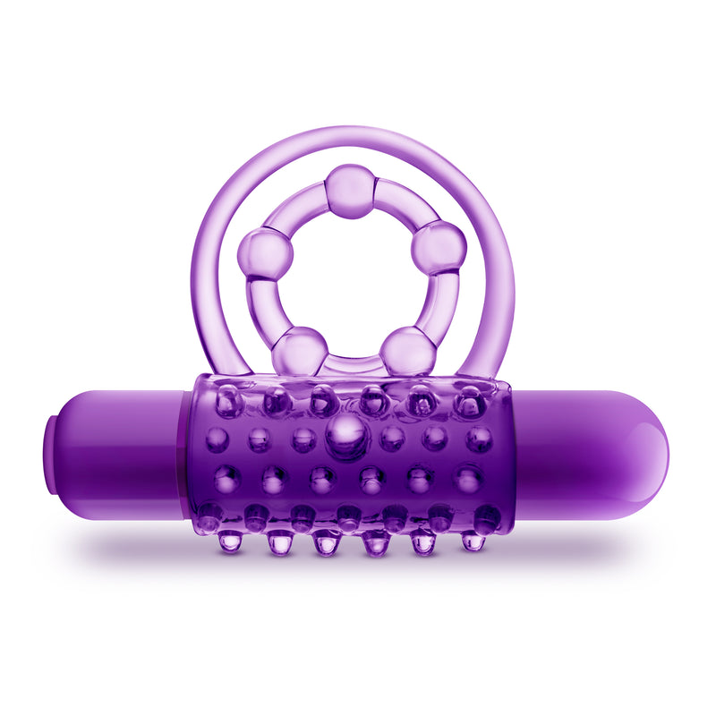 "Play With Me - the Player - Vibrating Double Strap Ring - Purple BL-91911"