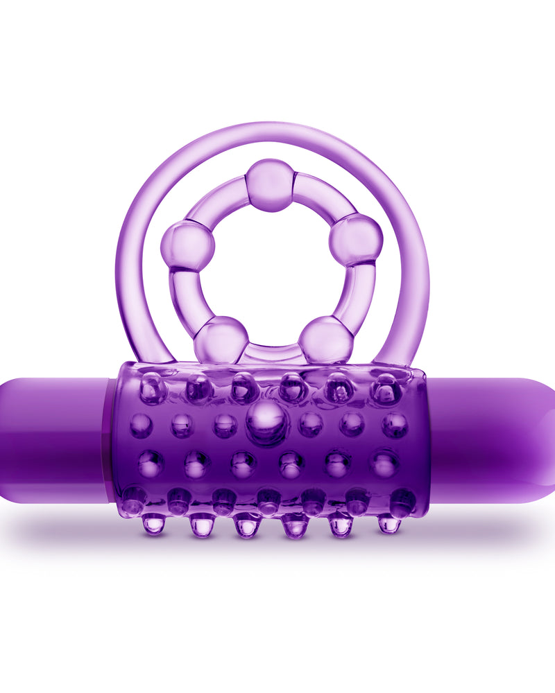 "Play With Me - the Player - Vibrating Double Strap Ring - Purple BL-91911"