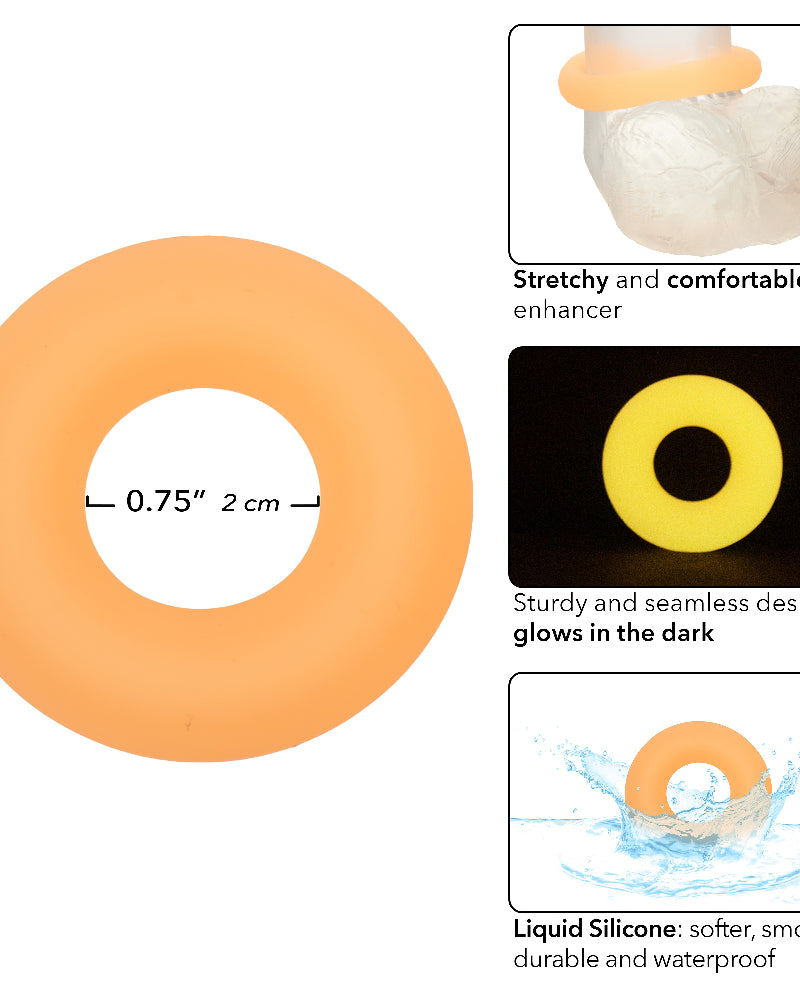 "Alpha Glow-in-the-Dark Liquid Silicone Prolong Medium Ring - Orange SE1491532"