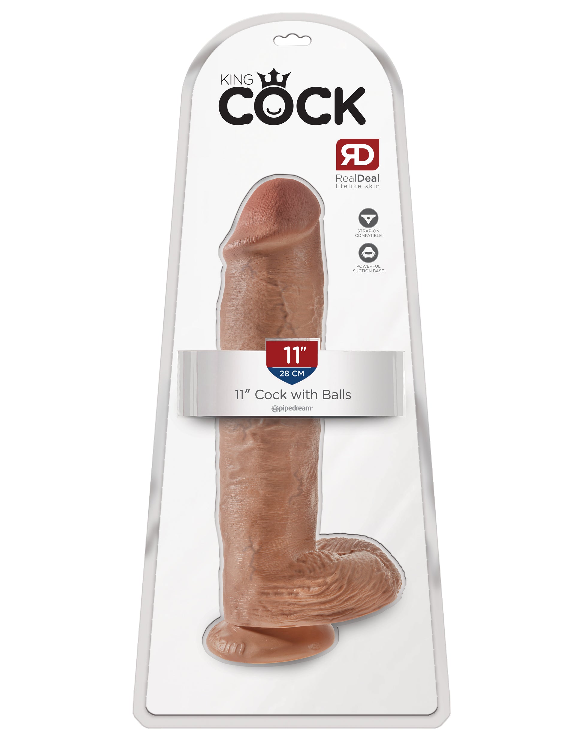 King Cock 11 Inch Cock With Balls - Tan