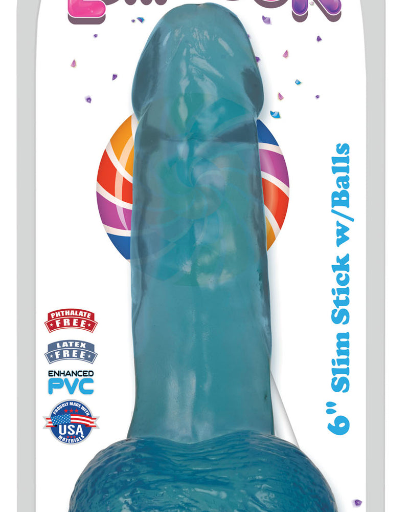 Lollicock 6 Inch Slim Stick With Balls - Berry Ice