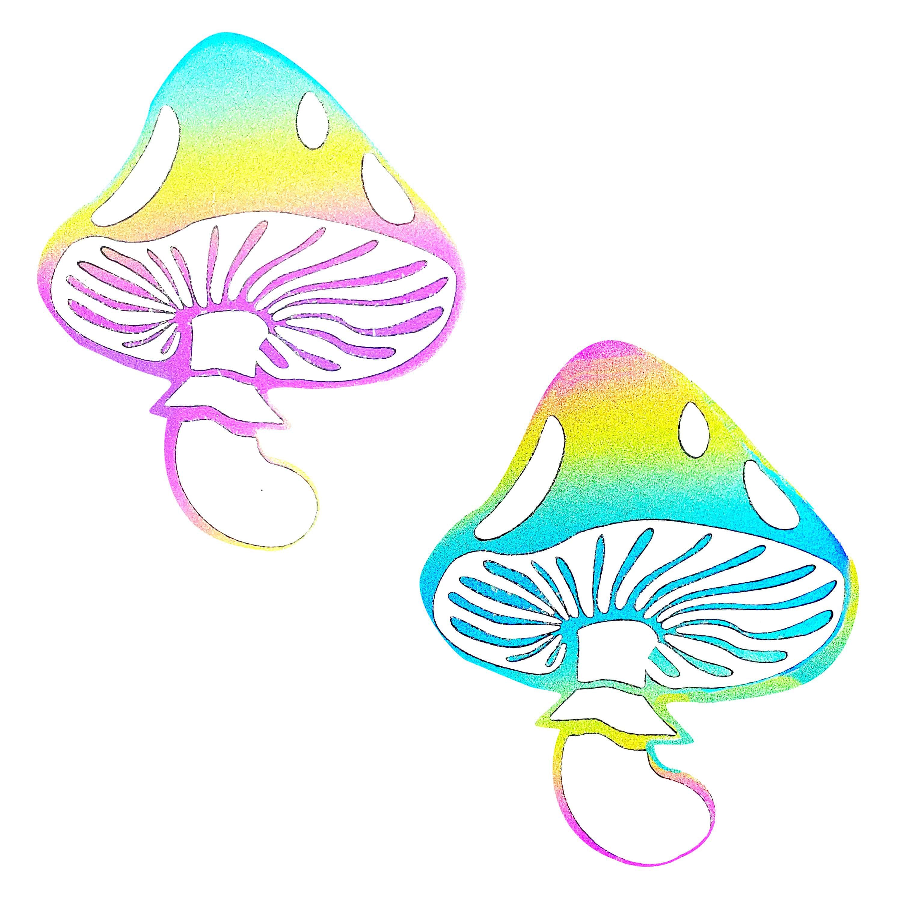 "Rainbow Reflective Toadstool Nipple Cover Pasties NN-WHI-TOD-RBR"