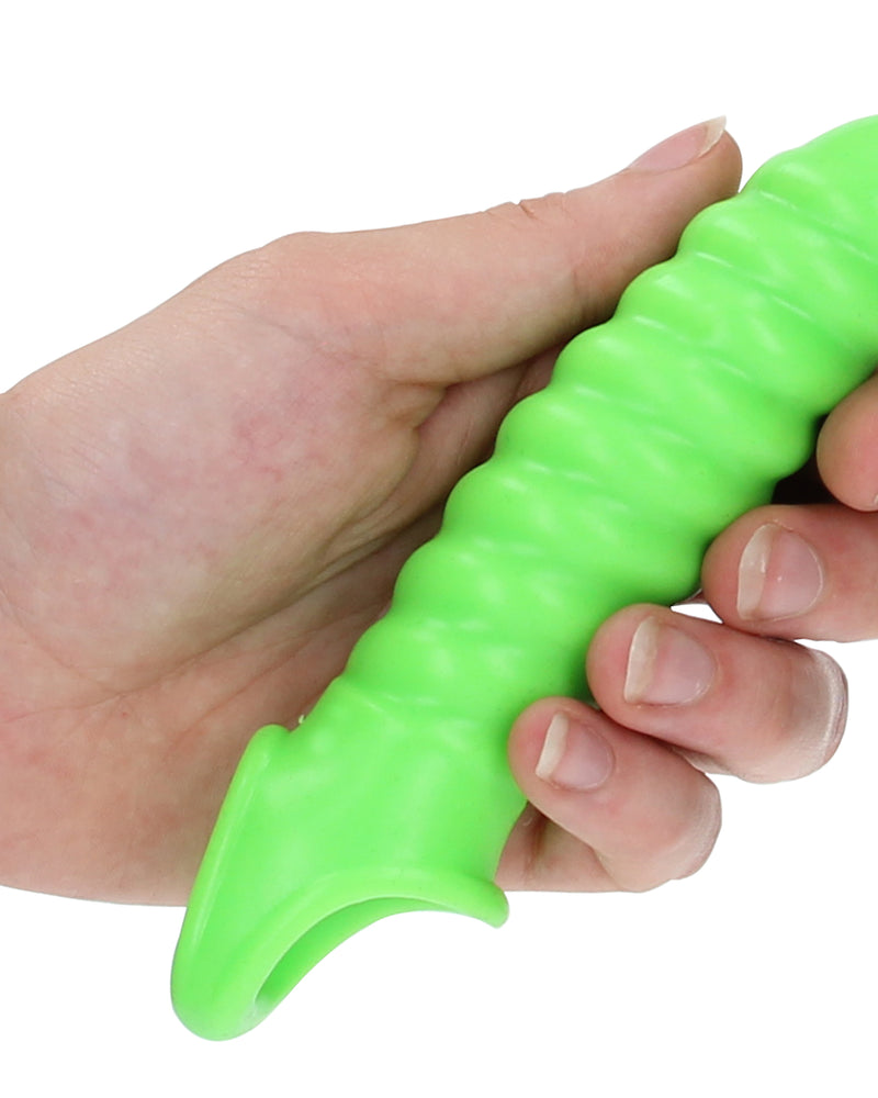 Swirl Stretchy Penis Sleeve - Glow in the Dark