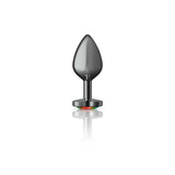 Cheeky Charms-Gunmetal Metal Buttplug- Heart-Rainbow-Medium