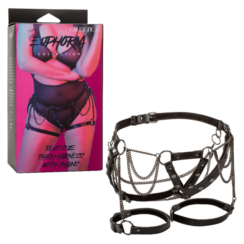 "Euphoria Collection Plus Size Thigh Harness With Chains - Black SE3102213"