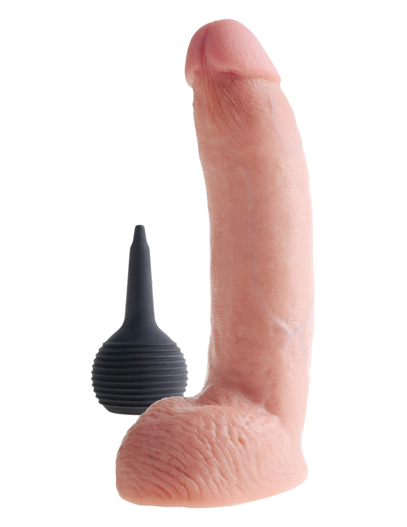 King Cock 9 pulgadas, pene eyaculador con testículos - Carne