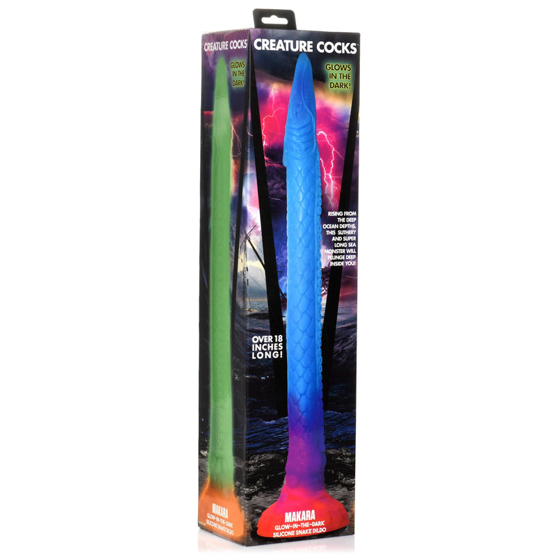 "Makara Glow-in-the-Dark Silicone Snake Dildo CC-AH149"