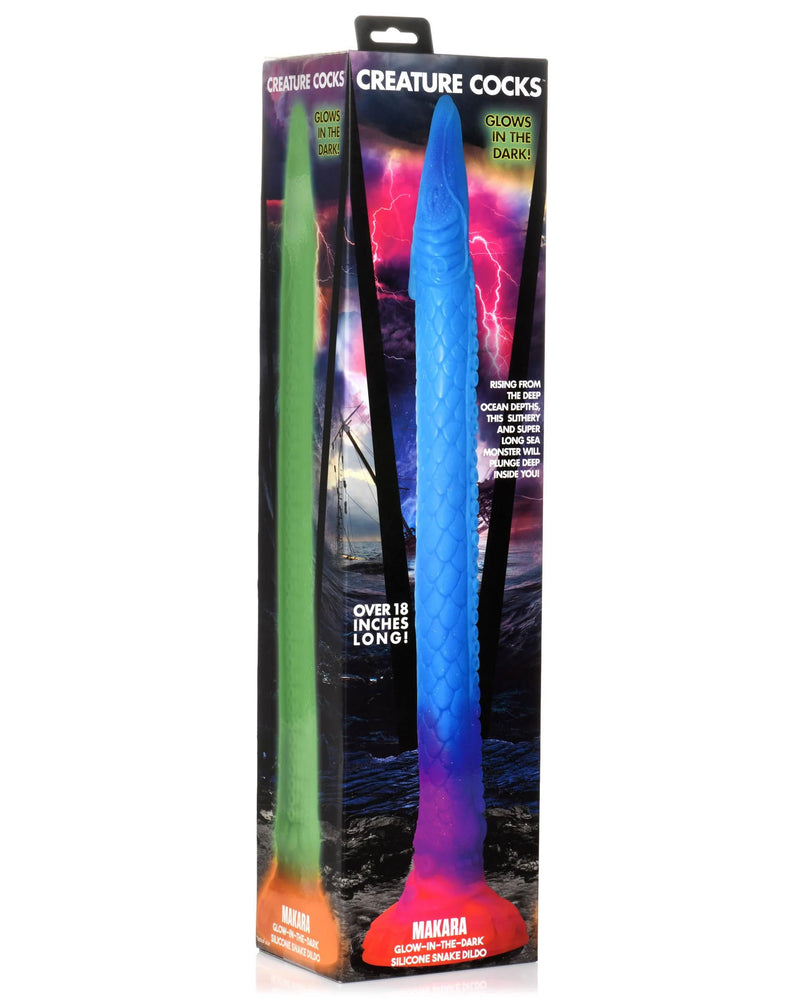 "Makara Glow-in-the-Dark Silicone Snake Dildo CC-AH149"