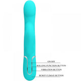 "Falin Rabbit Vibrator Pearls - Turquoise BW-500012-1"