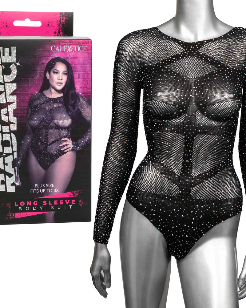 "Radiance Long Sleeve Body Suit - Queen - Black SE3002163"