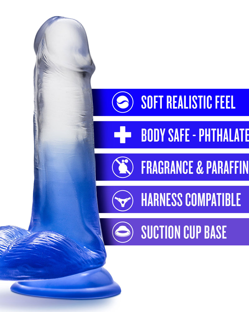 "B Yours - Stella Blue - 6 Inch Dildo - Blue BL-38502"