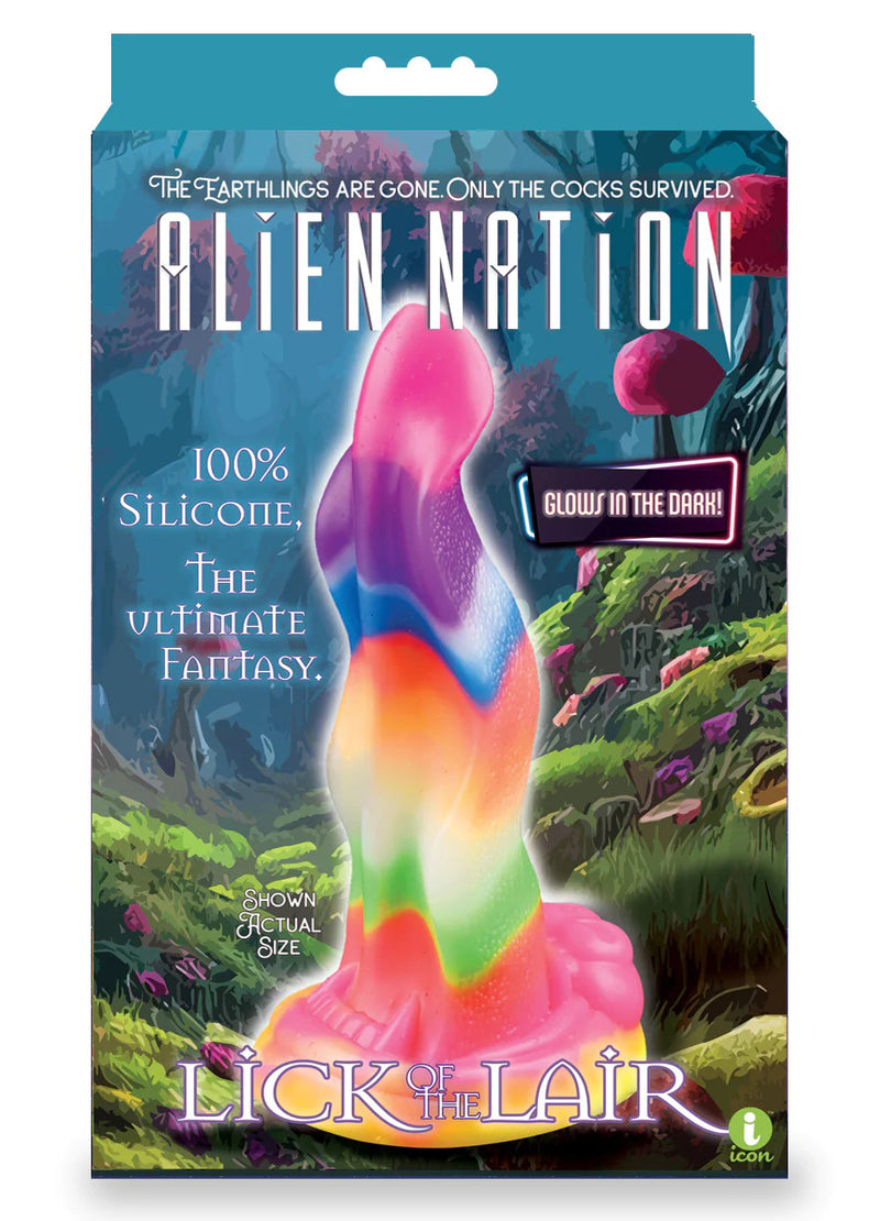 "Alien Nation Lick of the Lair Silicone Glow in the Dark Creature Dildo - Multicolor IC1357"