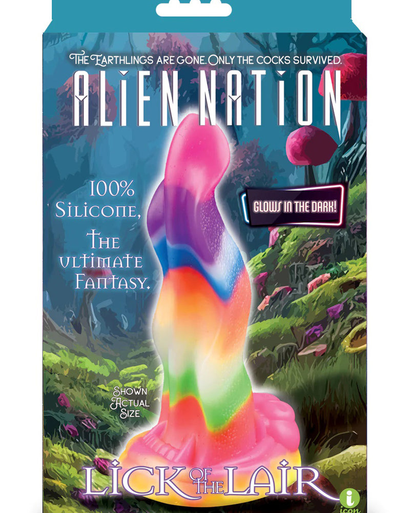 "Alien Nation Lick of the Lair Silicone Glow in the Dark Creature Dildo - Multicolor IC1357"
