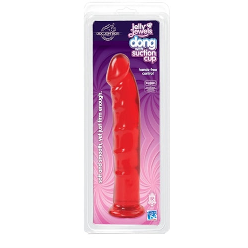 "Jelly Jewels - Dong With Suction Cup - Red DJ7012-01"