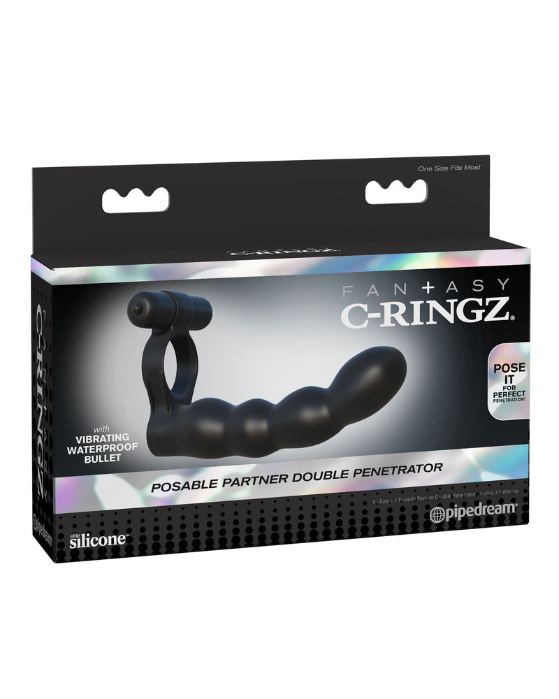 Fantasy C-Ringz Posable Partner Double Penetrator - Black