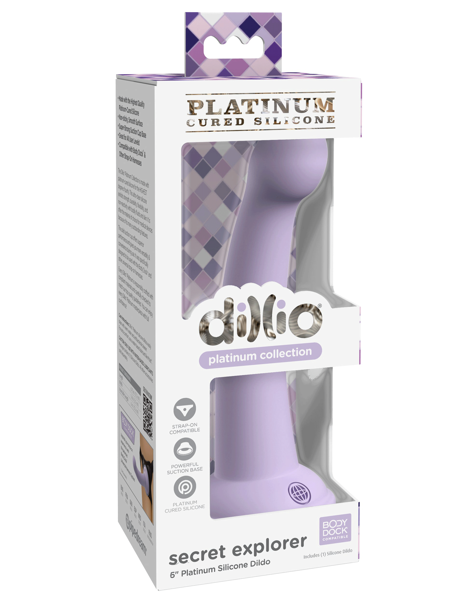 "Dillio Platinum - Secret Explorer 6 Inch Dildo - Purple PD5384-12"