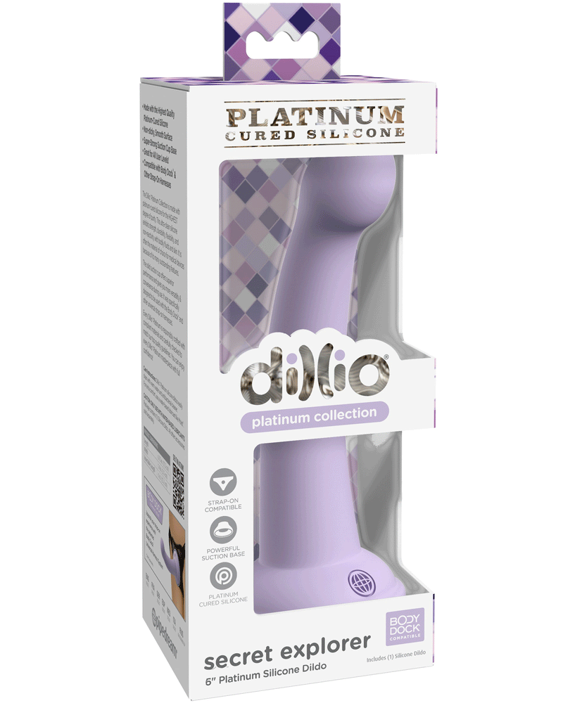 "Dillio Platinum - Secret Explorer 6 Inch Dildo - Purple PD5384-12"