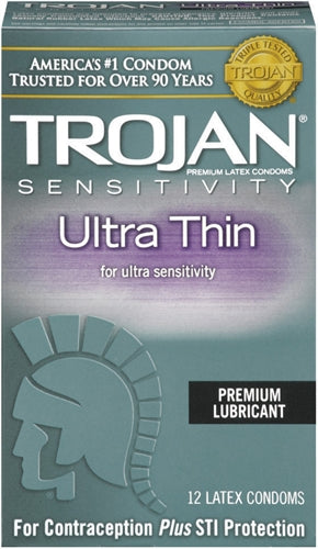 "Trojan Sensitivity Ultra Thin Lubricated Condoms - 12 Pack TJ92642"