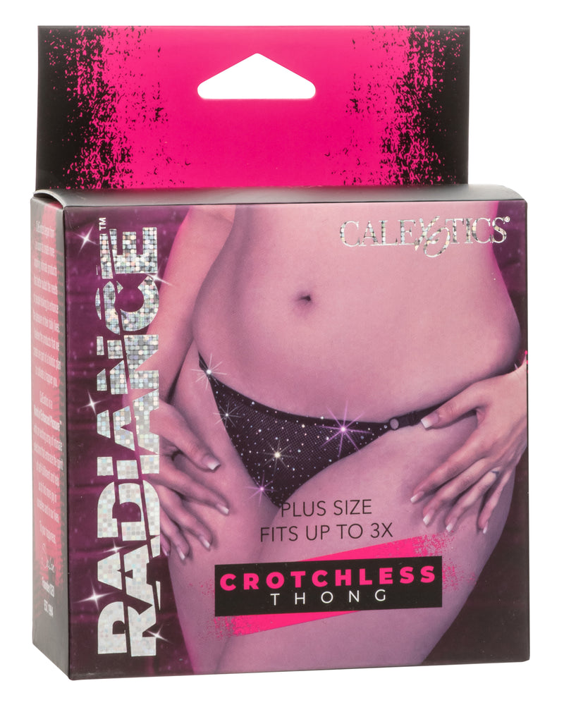 Radiance Plus Size Crotchless Thong - Black