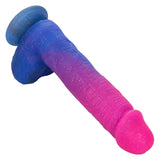 Naughty Bits Ombre Hombre XL Vibrating Dildo - - Pink/purple