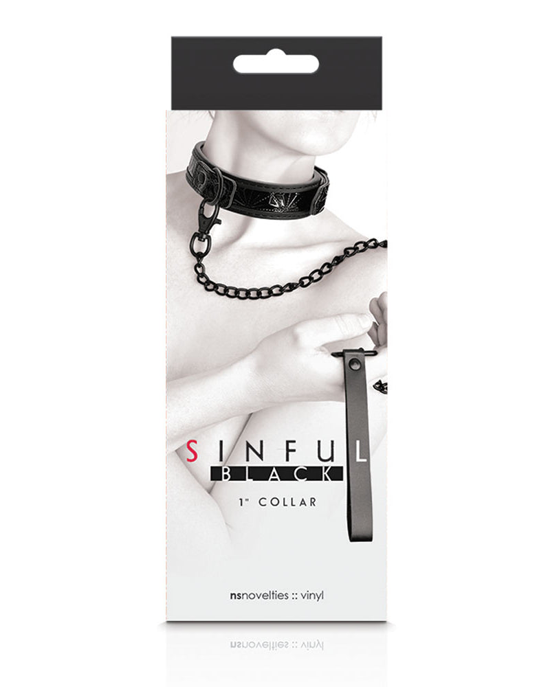 Sinful - 1 Inch Collar - Black