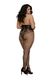 Open Cup Bodystocking - Queen Size - Black