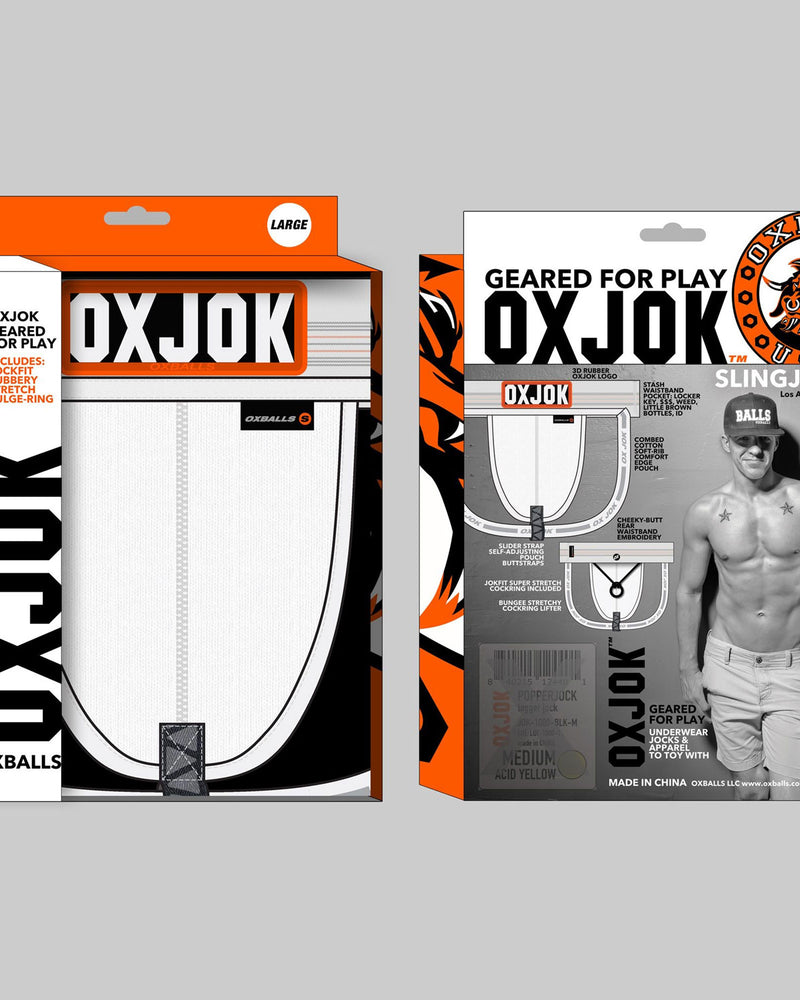"Slingjock Upthrust Slider-Strap Jock White Snow - Medium OX-JOK-1000-WHT-M"