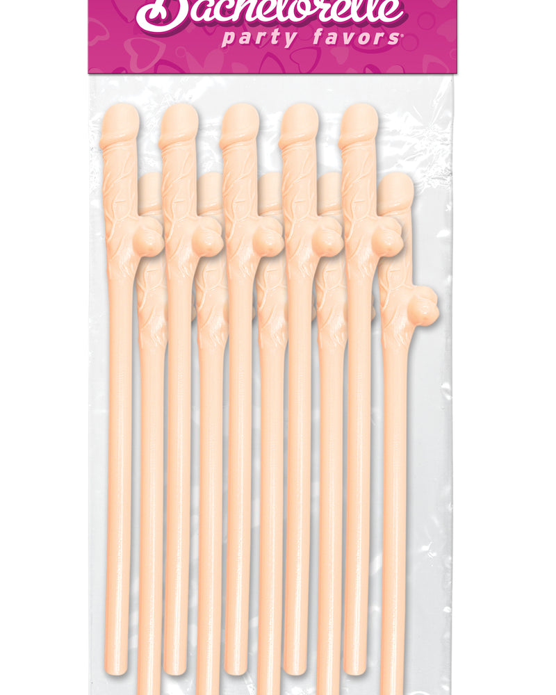 "Bachelorette Party Favors - Dicky Sipping Straws - Light - 10 Piece PD6203-01"