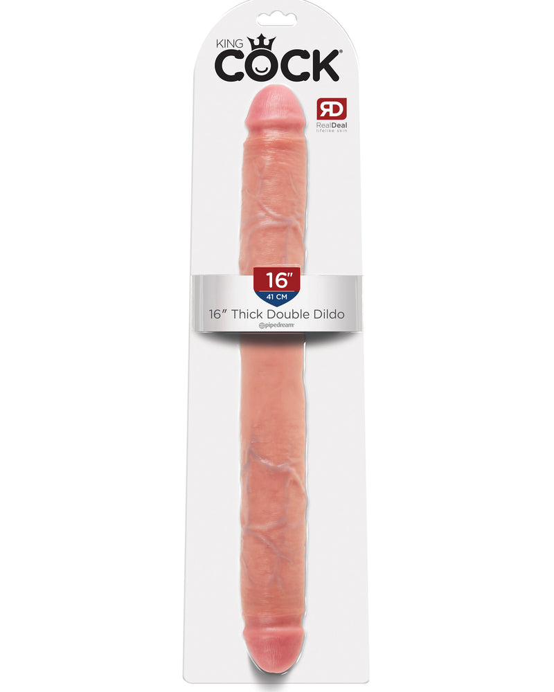 King Cock 16 Inch Thick Double Dildo - Flesh