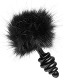 "Black Bunny Tail Anal Plug FR-AE563"