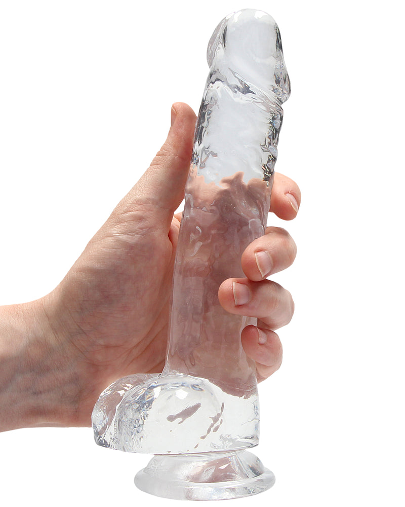 8 Inch Realistic Dildo With Balls - Translucent