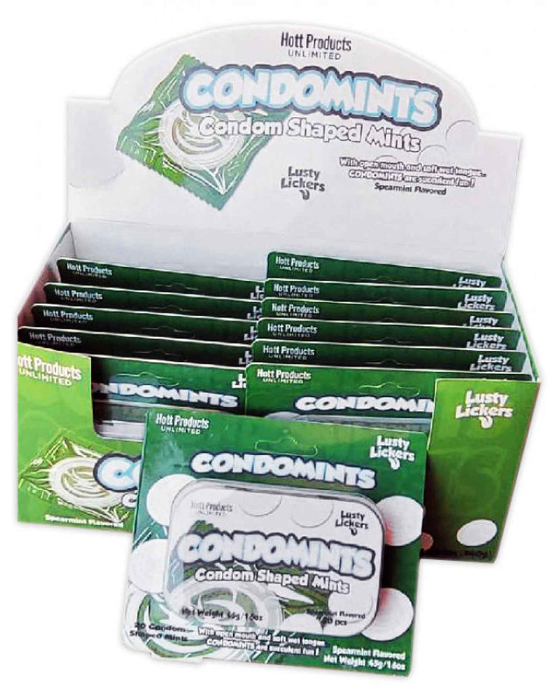 Condomints Spearmints Flavor Condoms Shaped Mints Display
