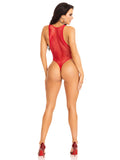 "Industrial Net Snap Crotch Tank Bodysuit - One Size - Red LA-89314REDOS"