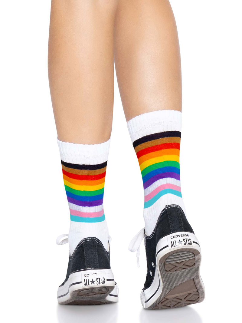 "Pride Crew Socks - One Size - Rainbow LA-3014RNBOS"