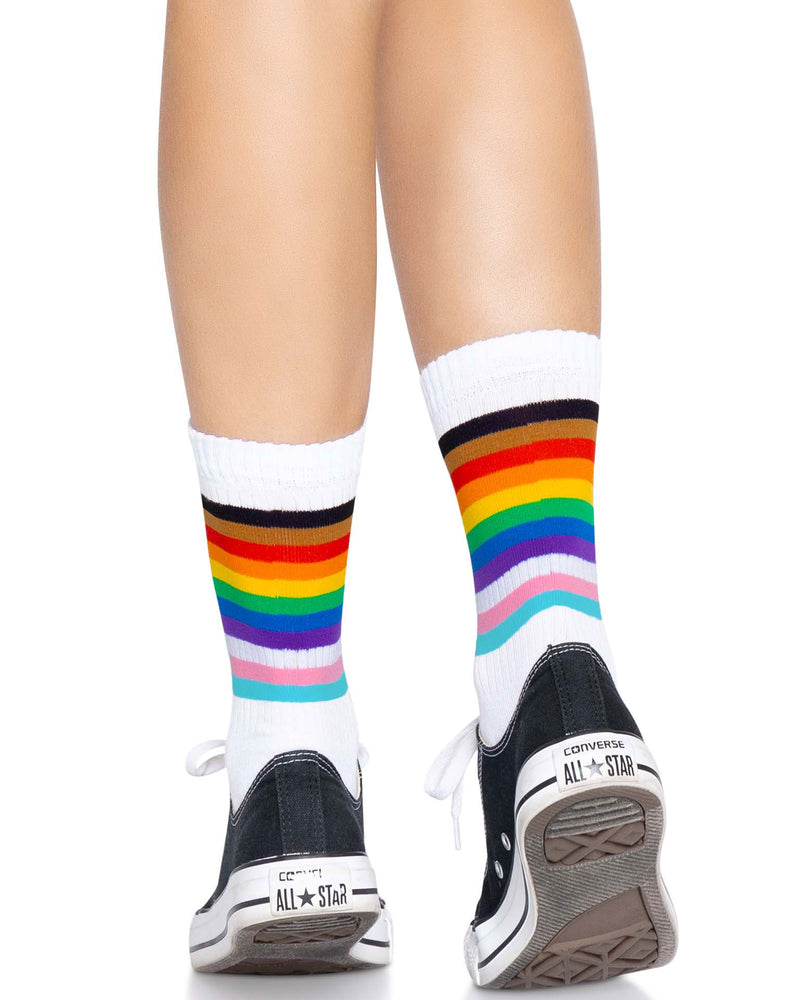 "Pride Crew Socks - One Size - Rainbow LA-3014RNBOS"