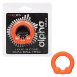 Alpha Liquid Silicone Dual Ball Ring - Orange Orange