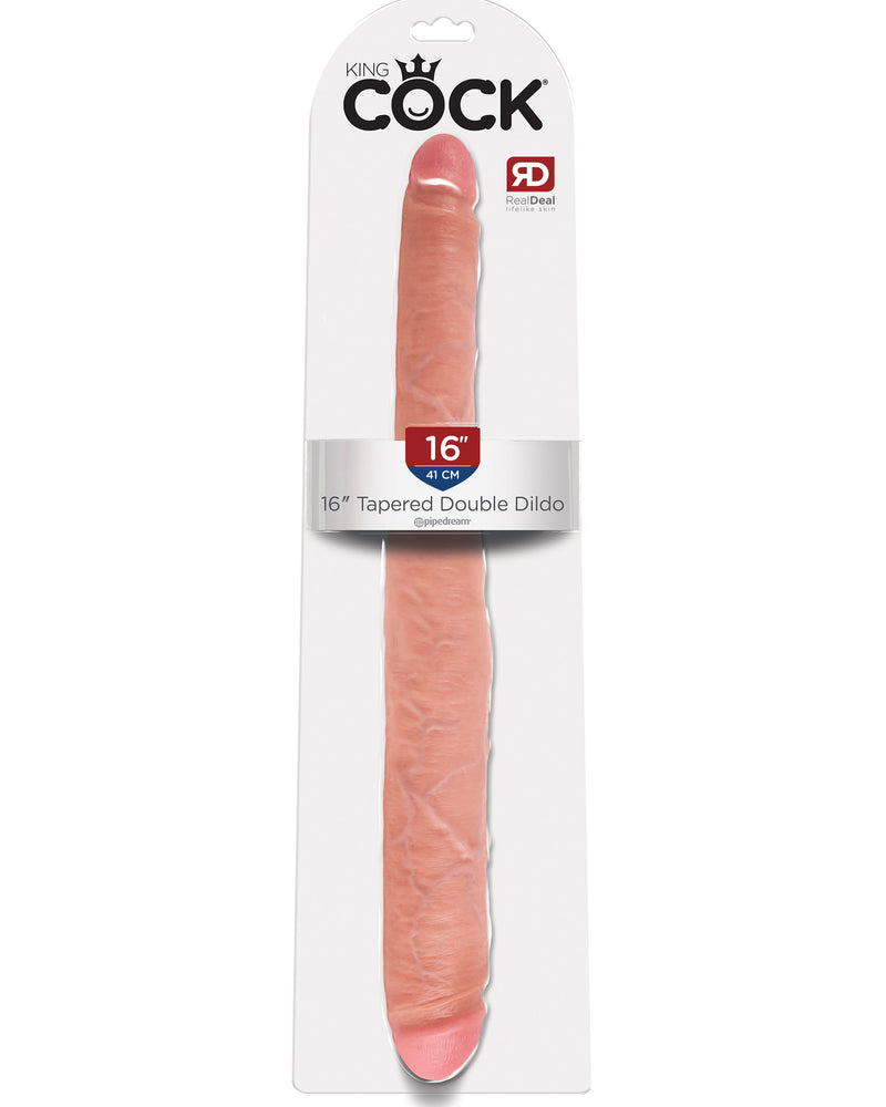 King Cock 16 Inch Tapered Double Dildo - Flesh