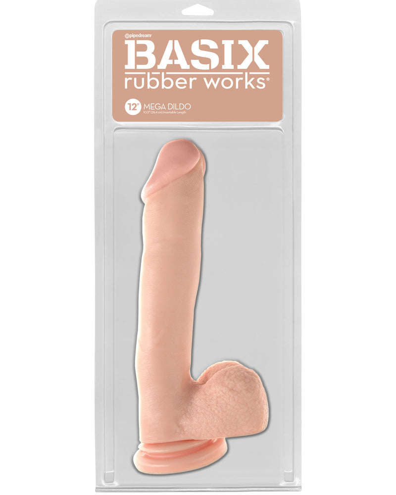 Basix Rubber Works 12 Inch Mega Dildo - Flesh