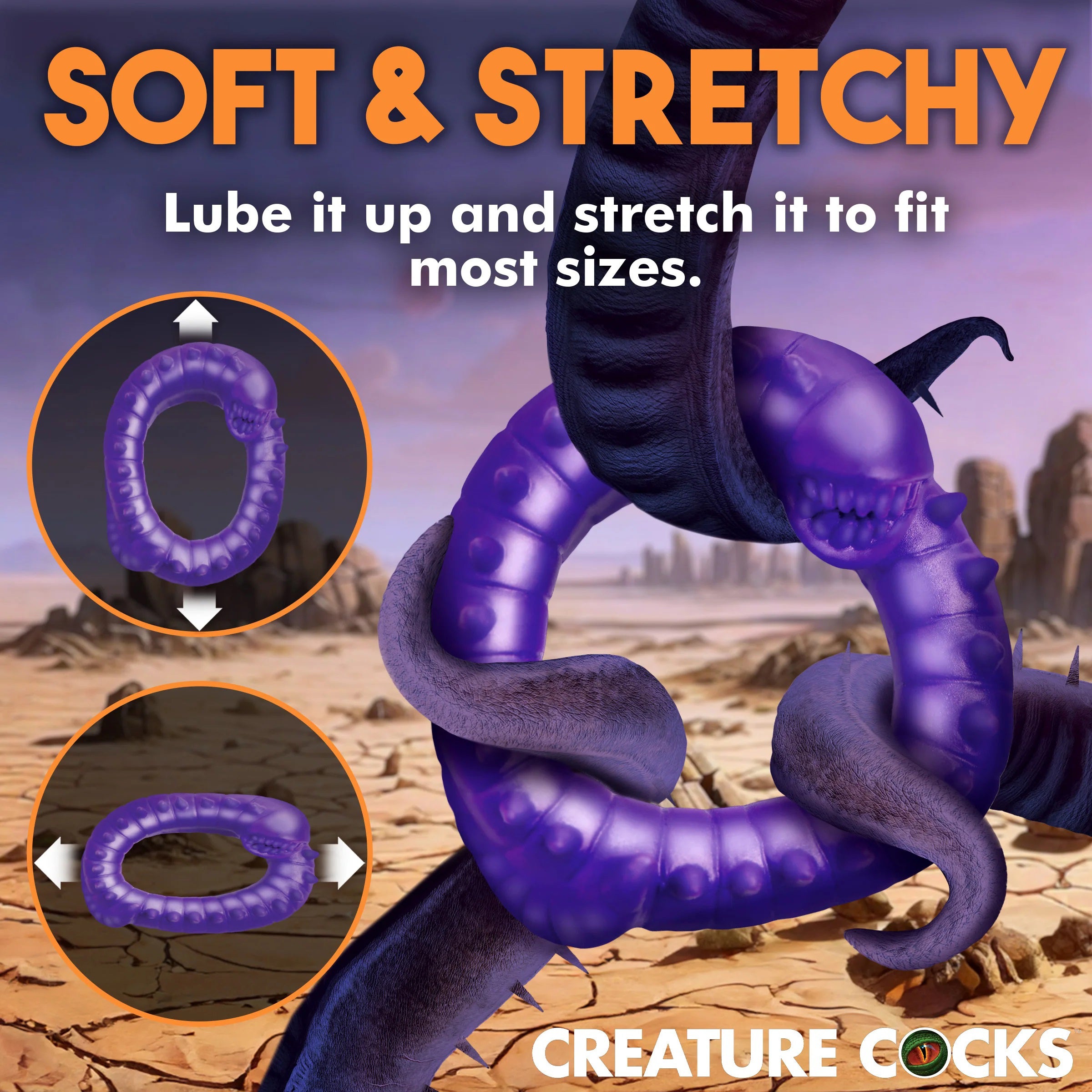 "Slitherine Silicone Cock Ring - Purple CC-AH336"