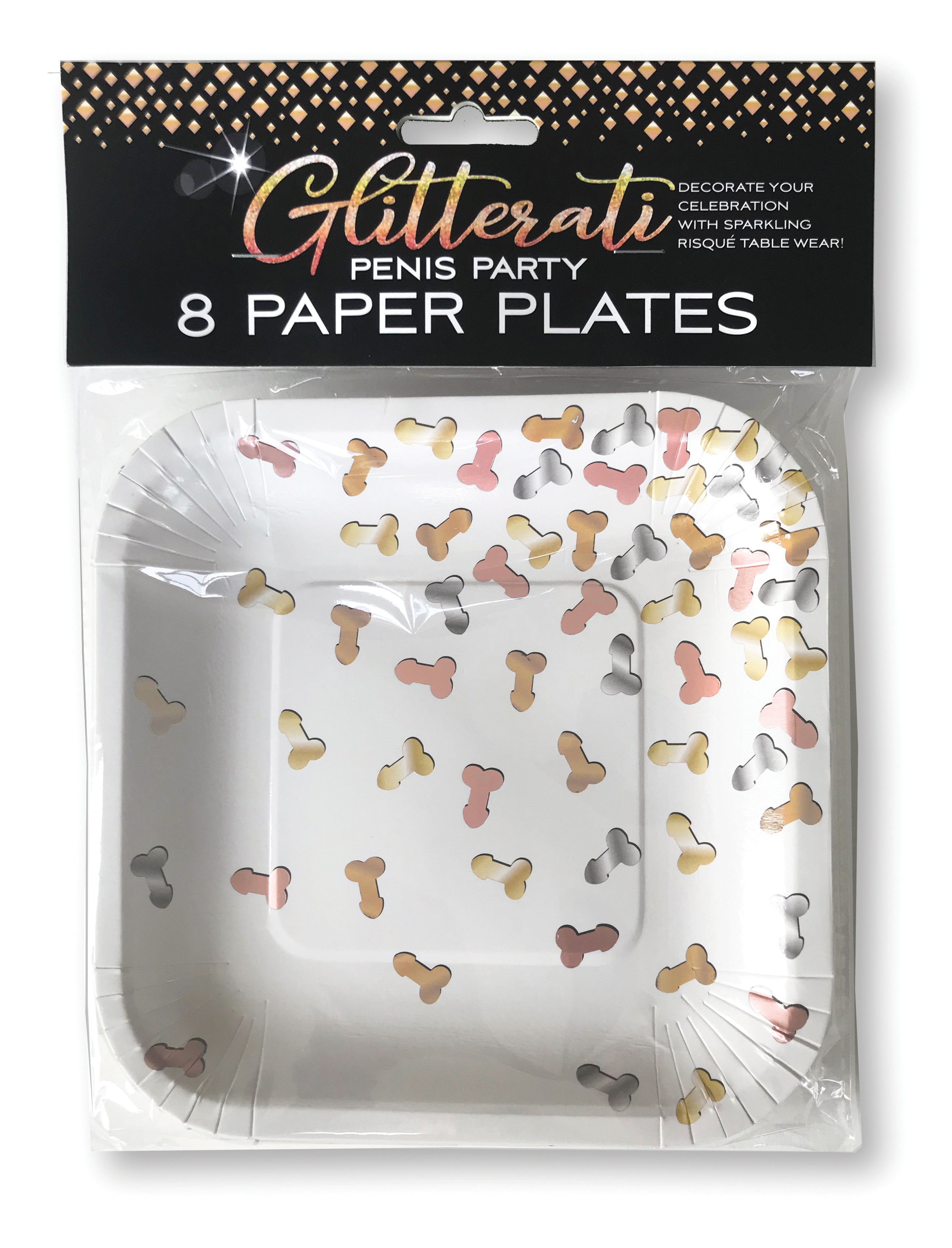 "Glitterati Penis Party Paper Plates - 8 Count CP-1036"