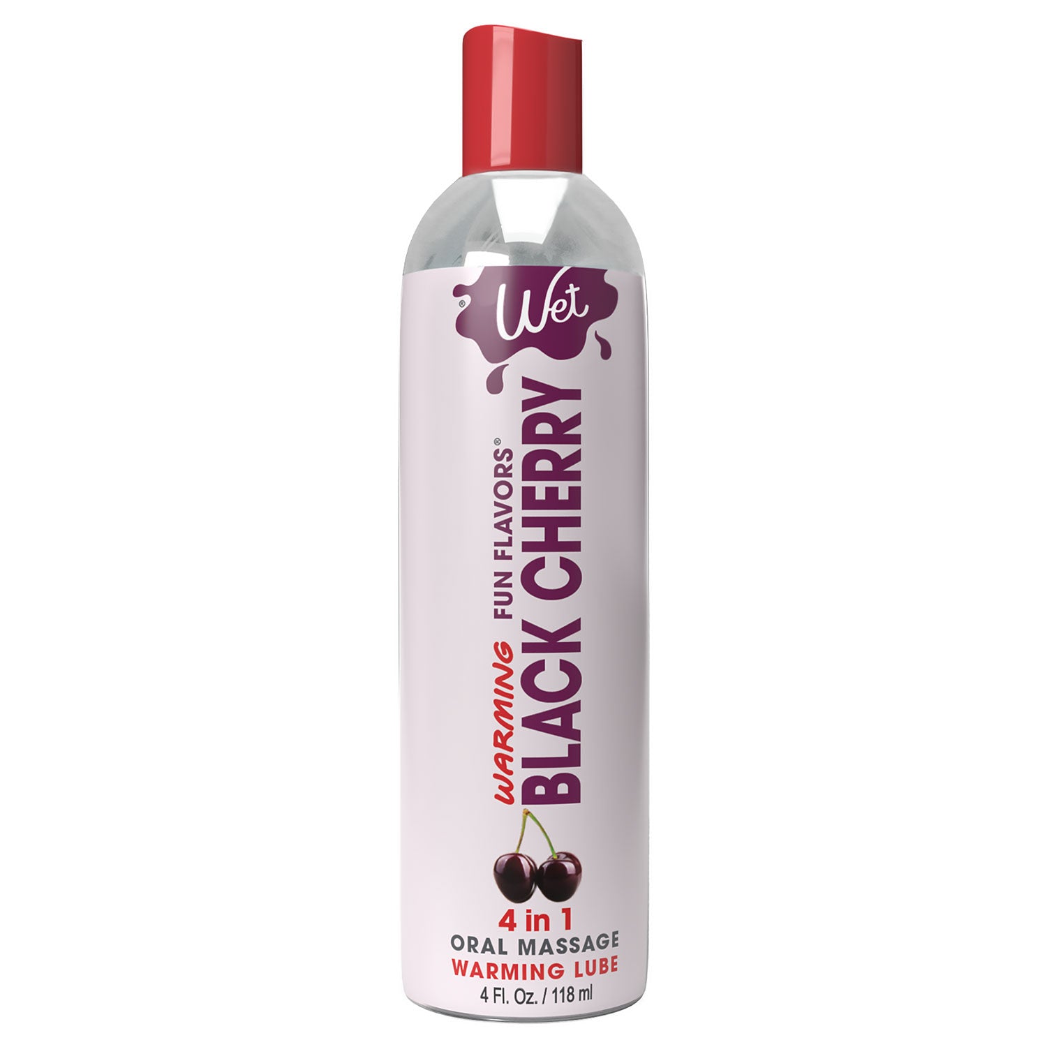 Wet Warming Fun Flavors - Black Cherry - 4 in 1 Lubricant 4 Oz