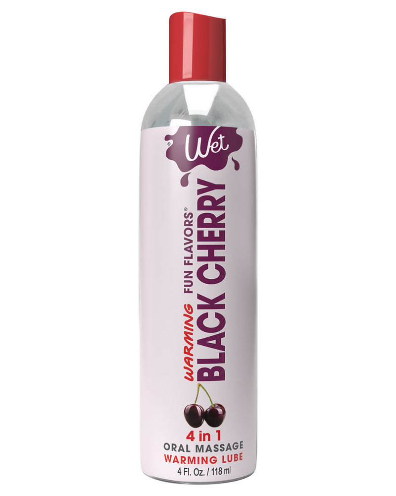 Wet Warming Fun Flavors - Black Cherry - 4 in 1 Lubricant 4 Oz