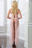 "2pc Sheer Laced Night Gown - One Size - Sweet Pink GWD-D2129-SWPK"