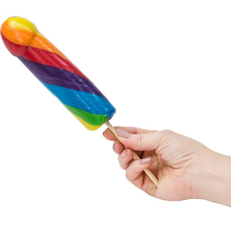 "Jumbo Rainbow Cock Pops 6 Piece Display HTP2353D"