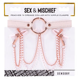 Peaches N Creame Collar With Nipple Clamps - Pink