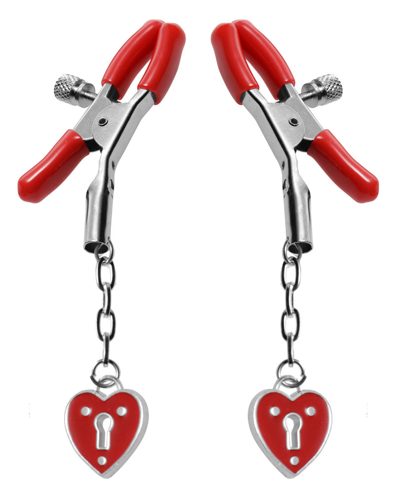"Charmed Heart Padlock Nipple Clamps MS-AE203"