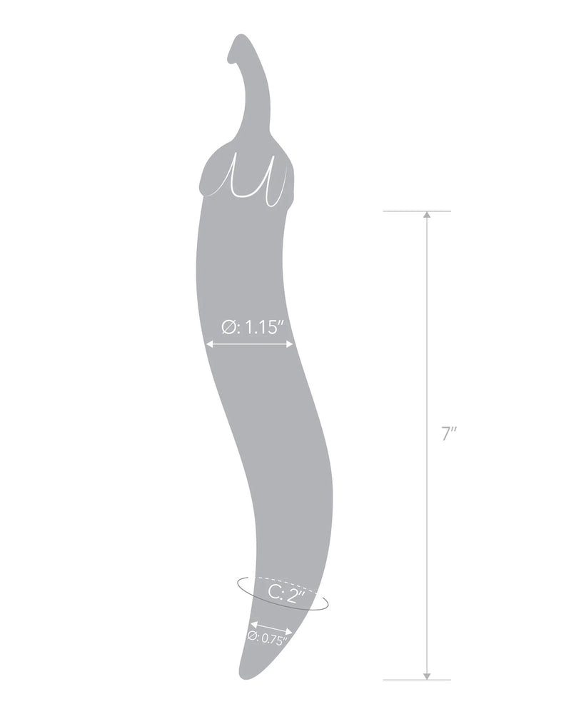 "Glass Naturals Chili Pepper Dildo GLAS-87"