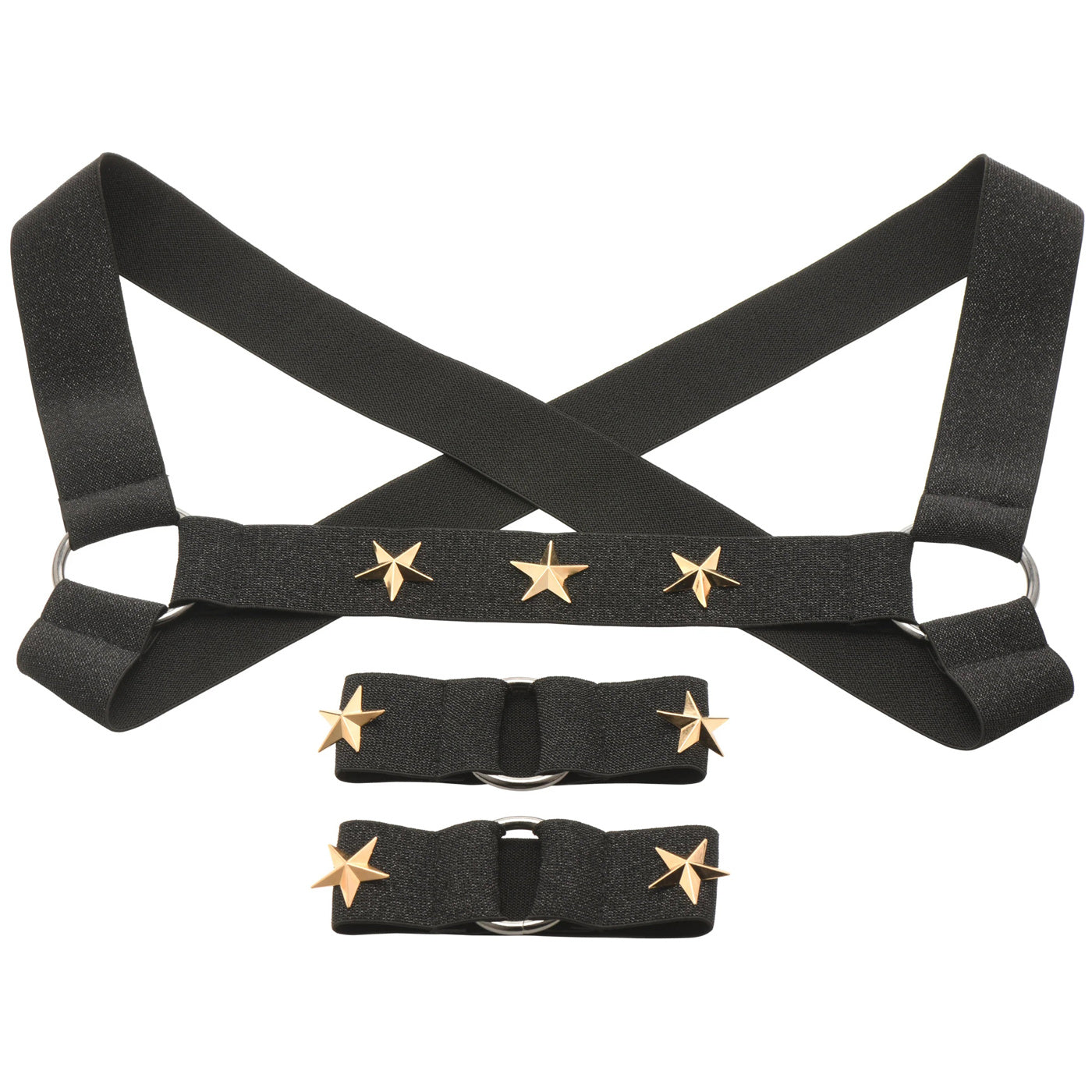 Star Boy Male Chest Harness With Arm Bands - Small/medium - Black